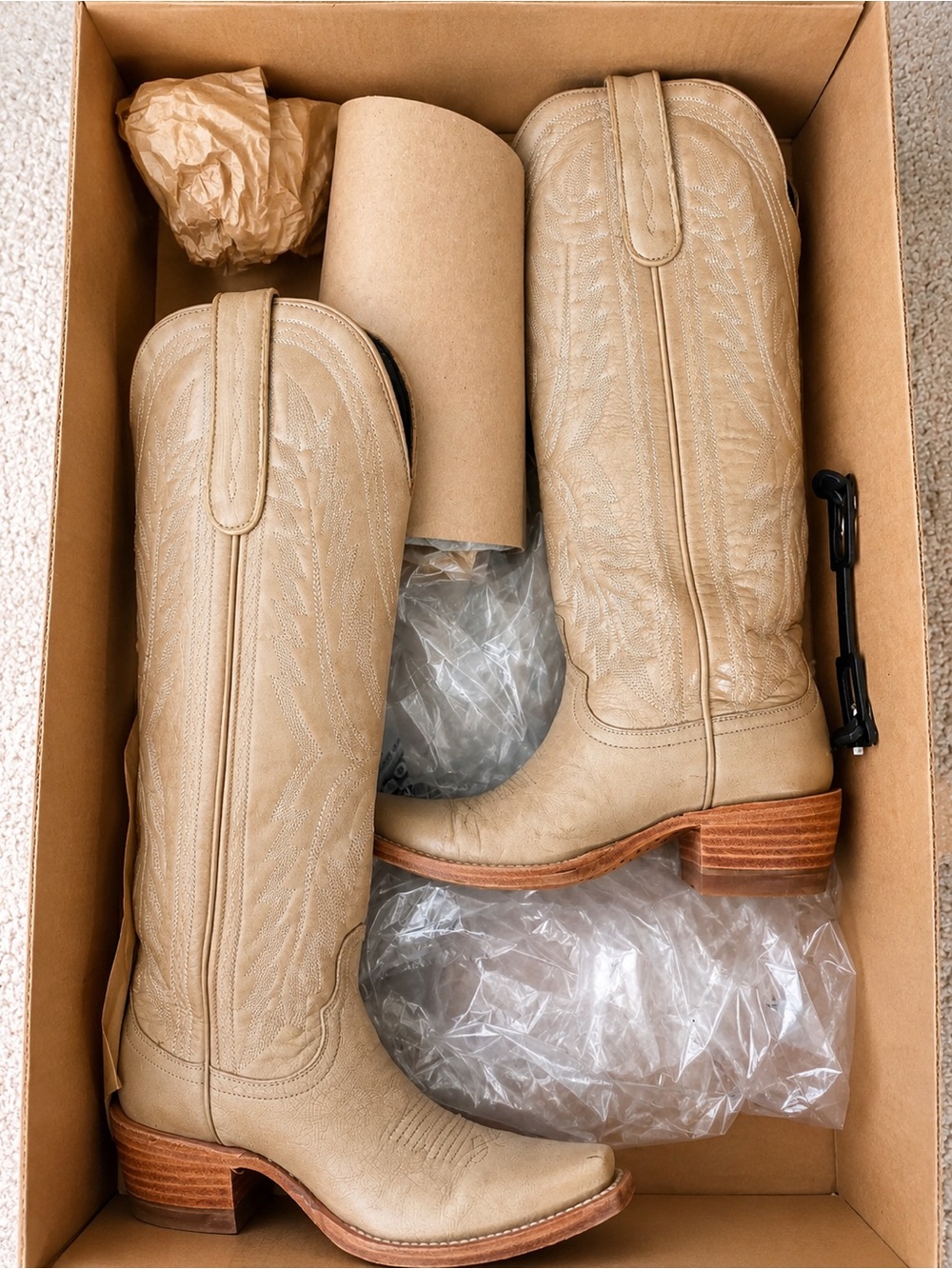 Women’s Tan Leather Western Knee-High Boots